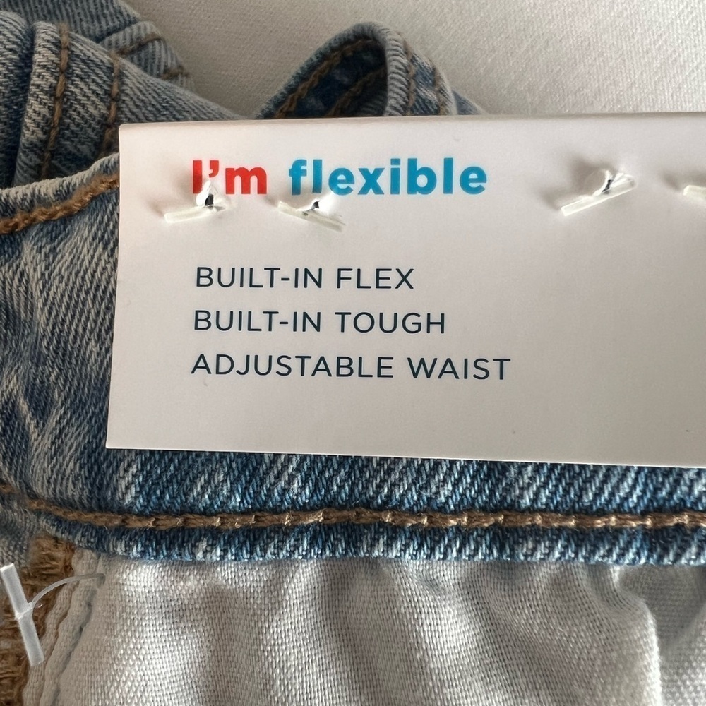 Old Navy Girls Sz 16 Blue Jeans Straight Ankle Built in Flex Adjustable Waist - Picture 13 of 14